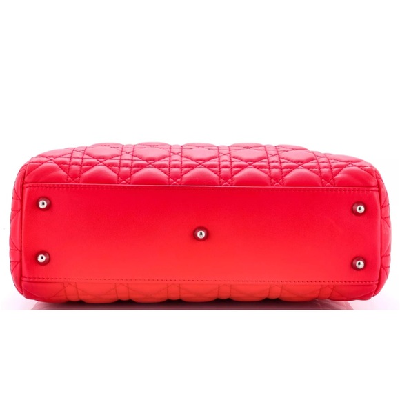 Lady Dior Shopper Tote Bag Lambskin Leather Cannage - Picture 9 of 11